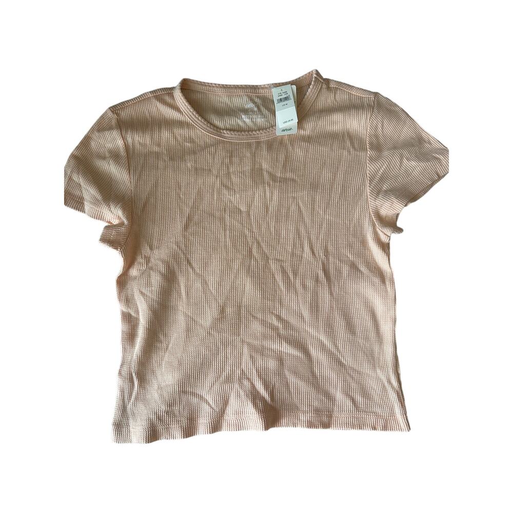 Aerie Peach ribbed T Shirt size M